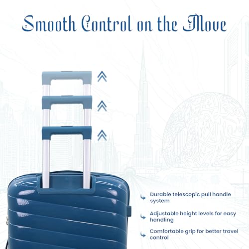 Image of Sarjah Polypropylene Suitcase Trolley Bag | TSA-Type Lock | TSA-Type Lock, 360 Dual Spinner Wheels, Aviation-Grade Telescopic Handle, Matte-Gloss Finish