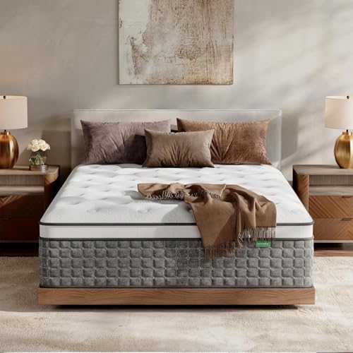Luxysea Full Size Mattress 14 Inch Hybrid Mattress in a Box with Memory Foam and Independent Pocket Spring Pressure Relief Medium Firm CertiPUR-US Certified Medium Firm 365-Night Trial