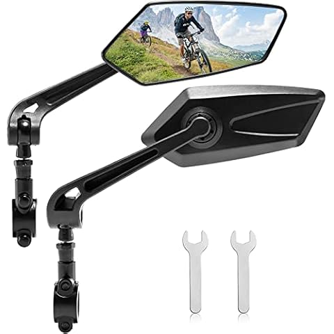 Espejo Retrovisor Bicicleta SaponinTree, 2 Piezas 360° Rotativo Cover