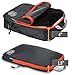 Compression Packing Cubes for Travel - Luggage and Backpack Organizer Packaging Cubes for Clothes (Grey and Orange, 3 Piece Set)