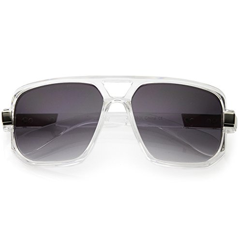 zeroUV - Classic Square Frame Plastic Flat Top Aviator Sunglasses2