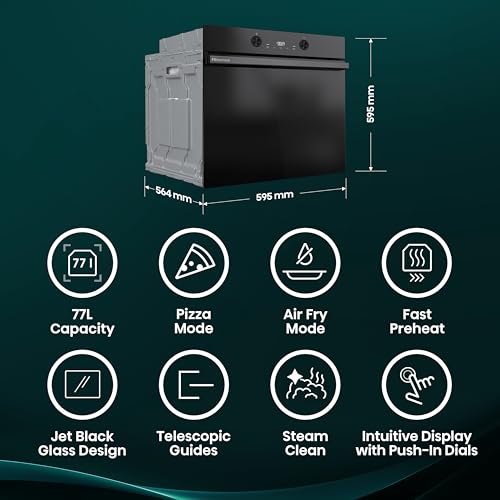 Hisense Hi4 BlackLine BI64223ADBGUK Built In Electric Single Oven - Jet Black - A Rated - Image 3