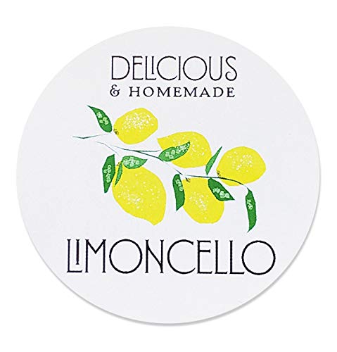 Étiquettes rondes Limoncello de 5,1 cm pour identifier proprement vos bouteilles sans bavure