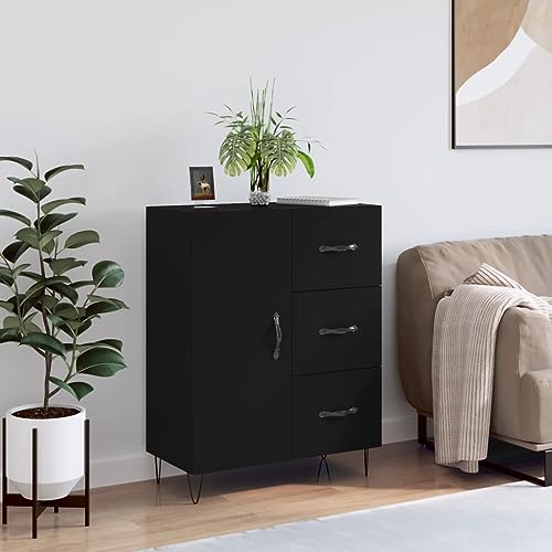 Xichuzi Aparador de Madera de ingeniería Negro 69,5x34x90 cm, Aparadores para Salon, Aparador Entrada Recibidor, Aparador Cocina, Vitrinas para Salon, Muebles Auxiliares827909