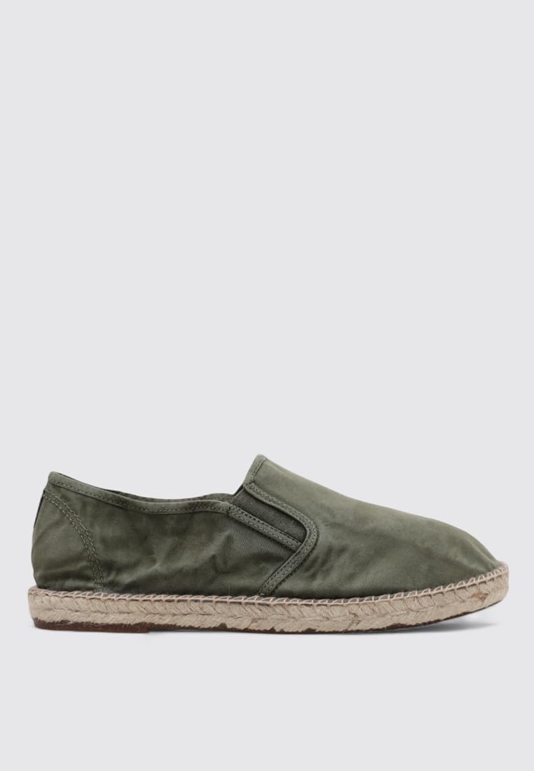 Natural World Espadrillas Vegan Uomo Verdi Cotone Bio Plantare Estraibile Scarpe vegane 44
