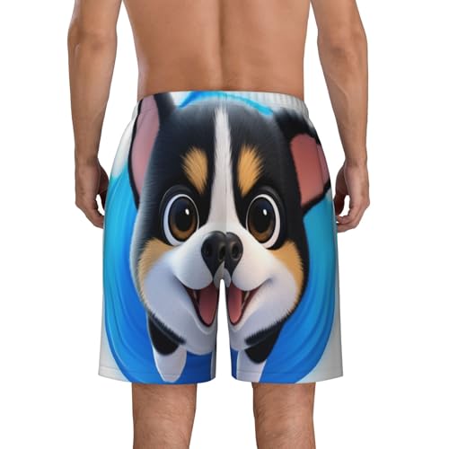 Smiley The Dog Men Beach Pants â€“ Swim Trunks for Men,Quick-Dry and Comfortable, Suitable for Beach, Surf, and Everyday Wear Black4