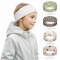 Mädchen Stirnband, Breites Freizeit Haarband – Atmungsaktiv, rutschfest & angenehm zu tragen – Ideal für Schule, Kindergarten, Spielplatz & Alltag – 22×7 cm (Hellgrau)