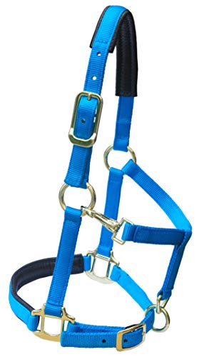 T TEKE Adjustable Horse Halters by Heavy Duty Soft Nylon, Padded with Anti-rubbing Waffle Neoprene on Both Crown & Nose