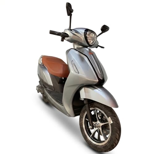 Image of AMO Feisty E1 Electric Scooter, Low Speed, Non-RTO, 60-70 Km Range, Lithium-ion Battery, with Portable Charger (Grey)