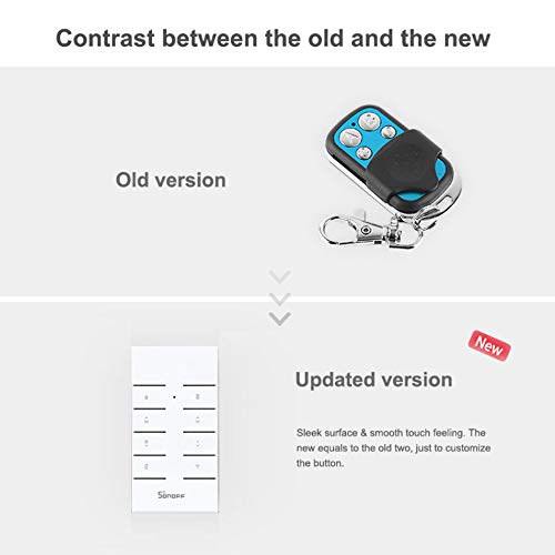 SONOFF RM433 Controle Remoto sem Base 8 Chaves Multiuso Custom 433 MHz RF Substituição da Chave de C