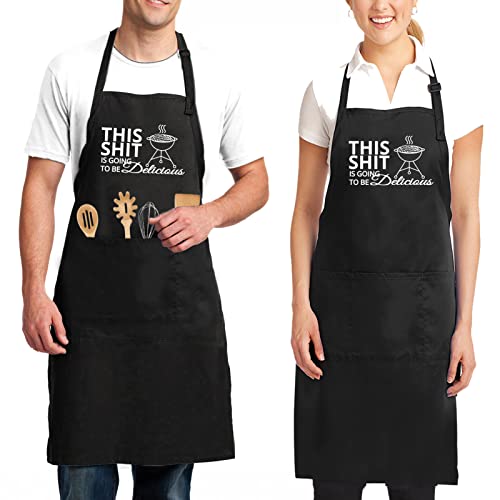Kitchepool Waterproof Funny Apron For Men, Chef Aprons For Women With 3 Pockets, Adjustable Bid Kitchen Aprons For Chef, Cooking Apron For Bbq, Baking - This Is Going To Be #TOP6