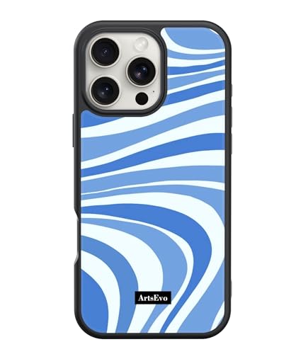 Coque iPhone 16 Pro antichoc ArtsEvo VitaGuard rayures bleues