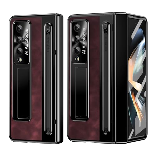 Coque Samsung Galaxy Z Fold 4 antichoc en cuir de luxe avec protège-écran