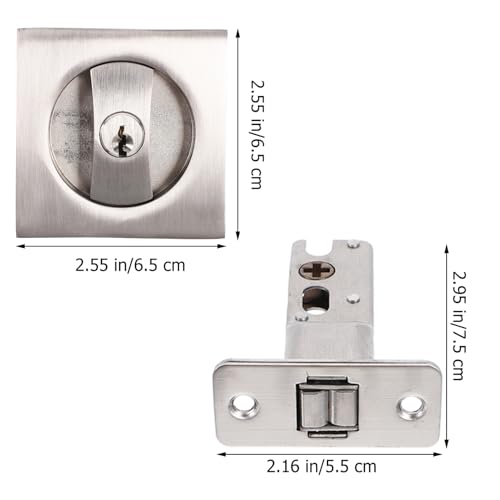 Juego Moderno de Herrajes para Cerradura de Puerta Corredera con Llave, Diseño Delgado Empotrado, Recubrimiento Resistente a la Corrosión, Fácil Instalación, Compatible con Grosor Estándar de Puerta para Dormitorio y Baño miniatura 2