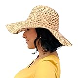Sowift Women's Wide Brim Beach Hats Summer Straw Hats Floppy Roll Up Packable Sun Visor Hats with...