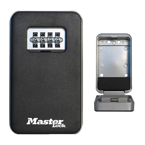 Master Lock Cassetta portachiavi parete, con sistema “tira per aprire”, dimensioni medie, per esterni, kit di...