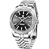 Pagani Design Watches for Men NH35 Movement Automatic Watch, Sapphire Glass 316L Stainless Steel Homage Watch, Fluted Bezel 100M Water Resistant Luminous Calendar