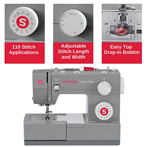 SINGER Heavy Duty Sewing Machine With Included Accessory Kit, 110 Stitch Applications 4432, Perfect...