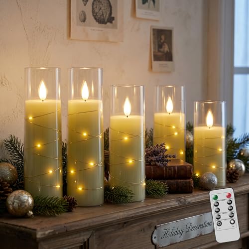 Image of Patiphan LED String Candles - Remote Control Button Battery (Fully Transparent)