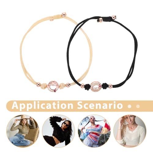 Pulseras con sensor de vibración Alipis y cuerda ajustable para parejas 3