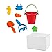 Lightahead Beach Bucket Toys Playset for Kids with 7 pcs Accessories Children Beach Sand Toys Set Great for Kids