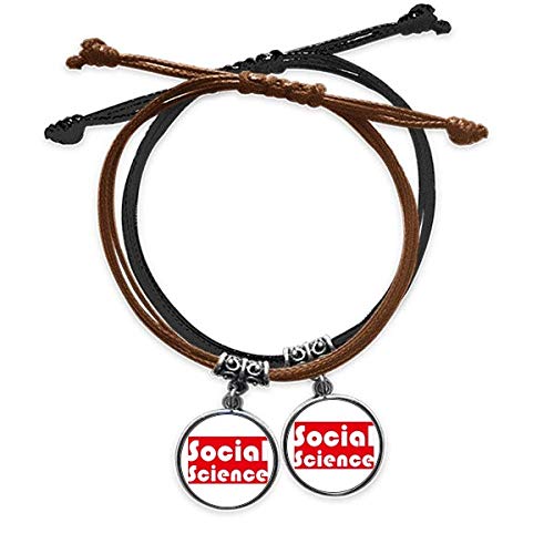 Sciences sociales bracelet cuir double rouge cadeau amoureux