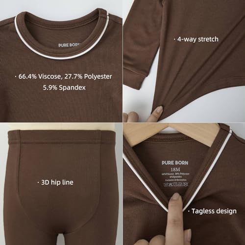 Image of pureborn Baby Pajamas Set Toddler Snug Fit Cotton Sleepwear 2pcs 12M-7Y
