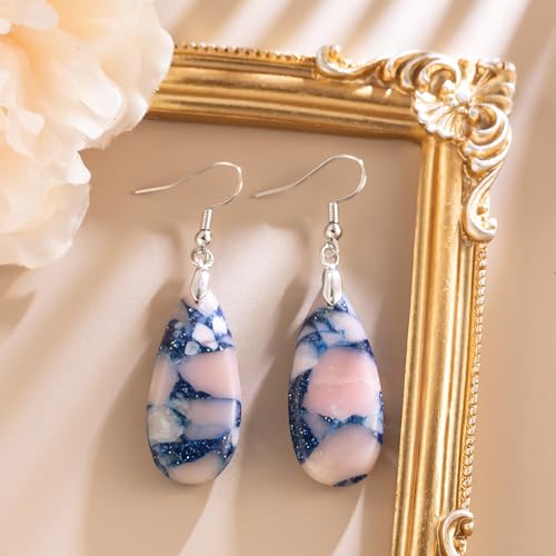 Stone Drop Earrings for Women Teardrop Created Imperial Jasper Dangle Drop Earrings2