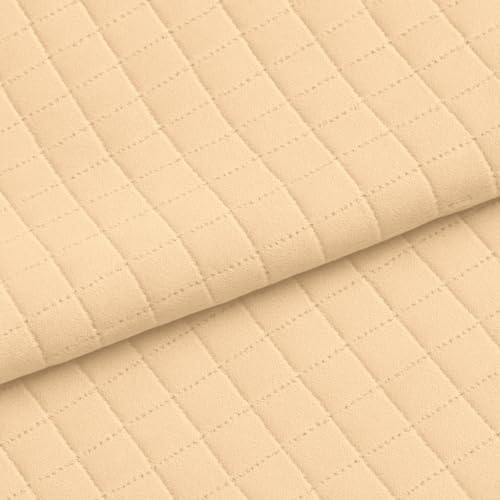 Image of Roseate Quilted Velvet Sofa Cover (3 Seater / 70 inchx27 inch) Sofa Protector for Living Room /Bedroom interiors (Beige) with Tassels