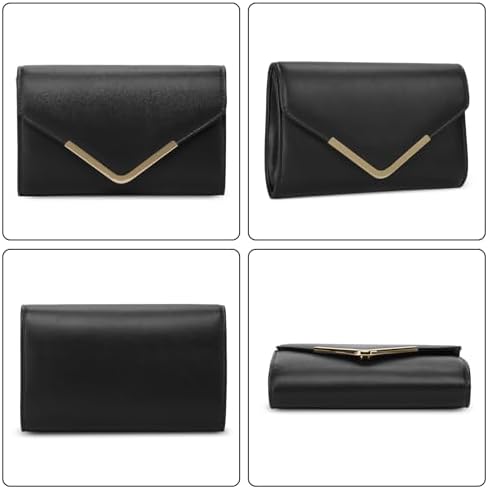 UBORSE Womens Clutch Purse Evening Envepope Clutch Bag, Crossbody PU Leater Shoulder Bag