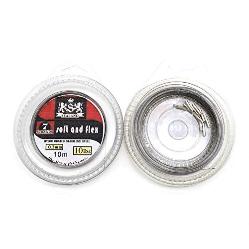 Image of 5LB-200LB 7 Strands Fishing Line Wire Leader Nylon Coated Stainless Steel Leader Wire with Crimps Sleeves