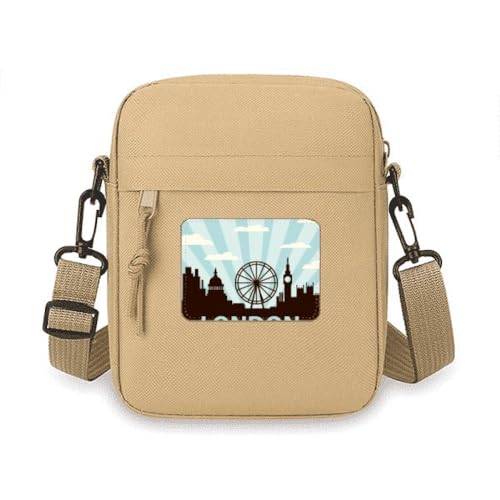 Mini sac à bandoulière téléphone yeux de Londres avec poches cartes et zip