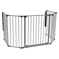 Safetots Multi Panel Fire Surround Range, Black and White Child and Pet Fire Safety, Baby and Toddler Fire Guard, Safety Barrier for Fireplaces, Easy Installation