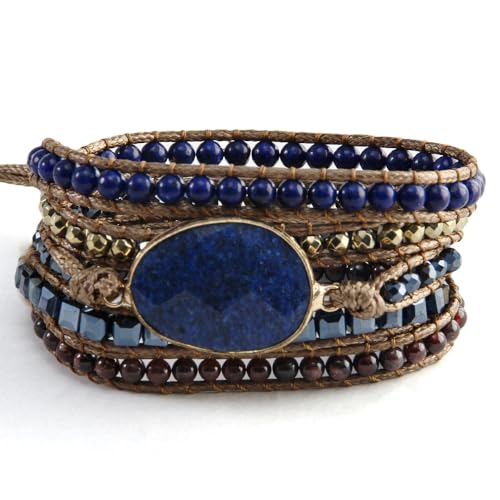 Image of Boho Stone Wrap Bracelet for Women,Turquoise Beaded Bracelet Jewelry Gift