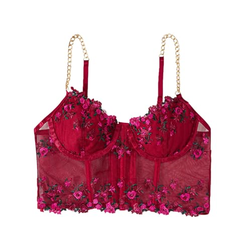 Bustier In Lattice Rosso Lequida &ndash; Reggiseno In Gomma, Allacciatura, Taglia Unica, Made In Thailand