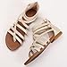 Lucky Bird Women's Summer Strappy Flat Sandals Ankle Strap Gladiator Shoes Open Toe Sparkly Straps Dressy Thong Sandals for Walking Beach Vacation(Nude 10)