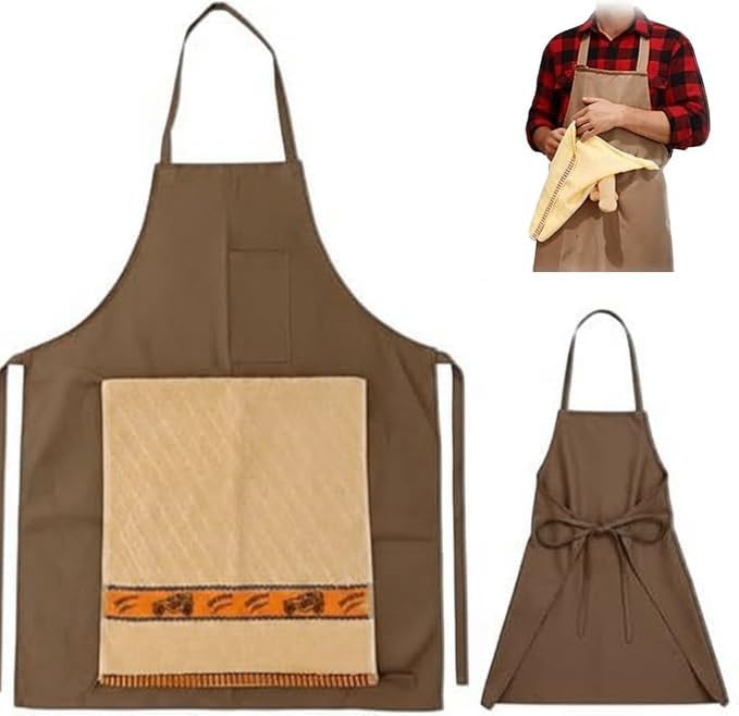SUJAHHUJIQ Chef's Prank Apron, Hilarious Creative Prank Aprons,Surprise Hiding in The Pocket, Creative Gag Gift for Him, Birthday & Holiday Gift
