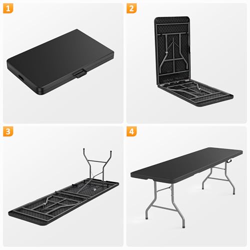Table portable robuste de 2,4 m pour intérieur et extérieur