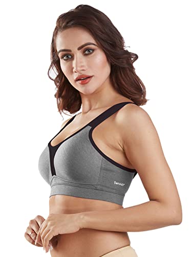 Image of SONARI Supremo Womens Sports Bra | Moulded, Wire Free, Comfortable Cotton Bra | Full Coverage,Breathable Fabric | Adjustable Straps Hook & Eye Closure for Active and Everyday useage