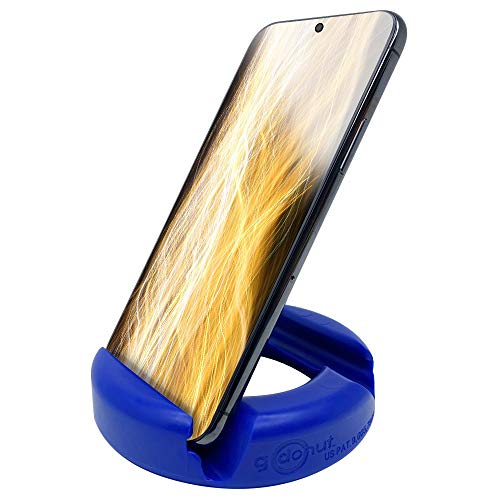 GoDonut - Phone Stand for Desk - Cellphone Holder Compatible with Mobile Phones, Tablets, Electronic Reading Devices - Multiangled - Blue