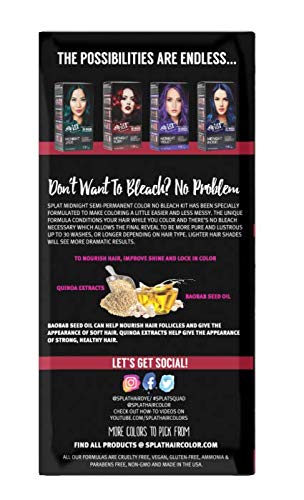 Splat | Midnight Complete Kit | Hair Dye | Semi-Permanent | Long Lasting | Vegan And Cruelty-Free (Midnight Scarlet) #TOP2