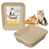 KAKKUE 4 Pack Disposable Cat Litter Boxes – Portable Leak-Proof Cat Trays for Travel, Temporary Housing, or Use as Litter Box Liners, Eco-Friendly