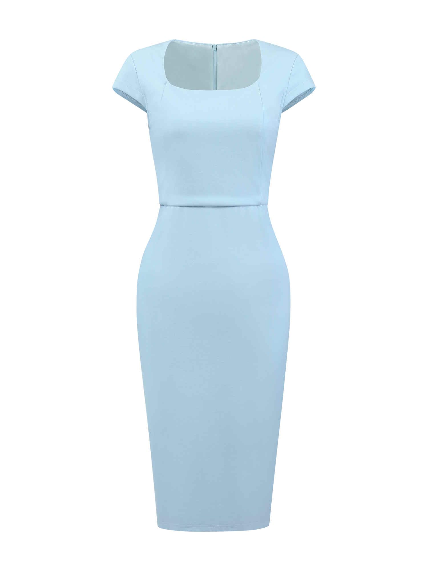 Womens Bodycon Pencil Dress Cap Sleeve Formal Work Knee Length Sheath Dresses