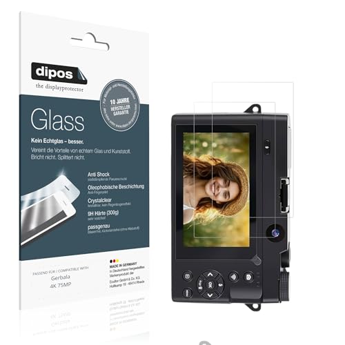 dipos I 2x Displayschutz 9H klar kompatibel mit Gerbala 4K 75MP Schutzfolie Anti-Shock Folie