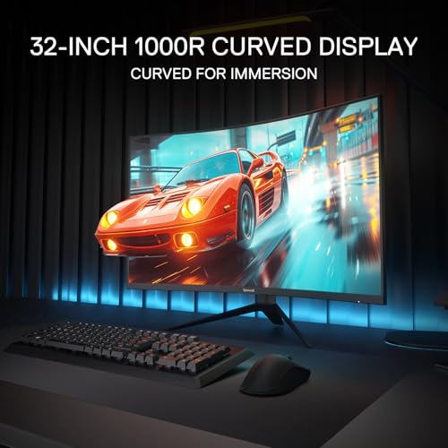 Image of Redragon GM32 32 inch Curve Gaming Monitor - QHD 2560x1440, 180Hz, 1.76ms, Support FreeSync & G-Sync, 1000R Curvature, Tilt Adjustable, DisplayPort HDMI, VESA Wall Mount, Fast VA Computer Monitor