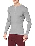 mit Knopfleiste Levi\'s Herren Levis 300LS Long Sleeve Henley 1P Unterhemd, Grau (Middle Grey Melange 758), Small