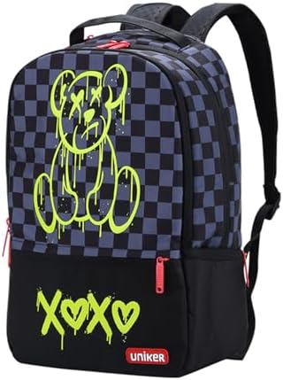 Graffiti Backpack,Pattern Schoolbag,Cool School Backpack for Teens,17.5 Inch Laptop Backpack for Work,Computer Backpack Fits 15.6 Inch Laptop with USB Charging Port