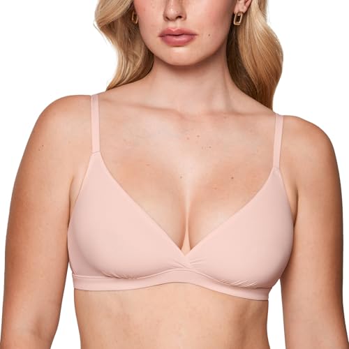 Image of INLYRIC Women's Inbarely Triangle Bralette Comfortable Unlined V Neck Wireless Smoothing Bra Top Stretch