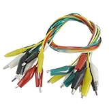  SODIAL(R) 10 x Cable de Prueba Clip de Caiman Aislado Multicolor 45cm 1.5 Pies