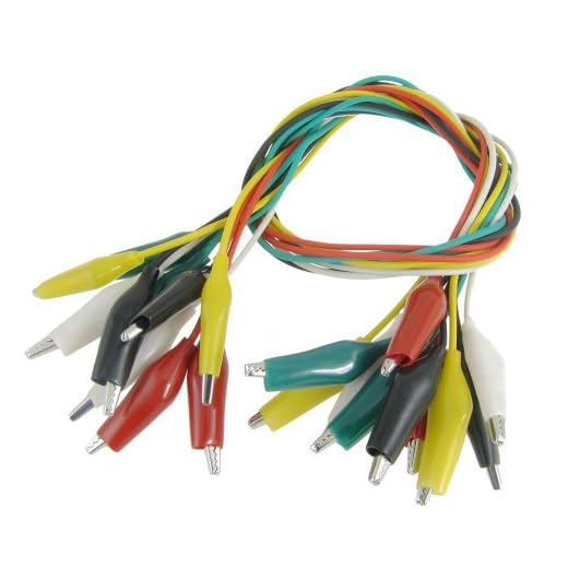 SODIAL(R) 10 x Cable de Prueba Clip de Caiman Aislado Multicolor 45cm 1.5 Pies